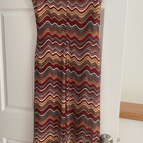 David Meister Wavy Stripes Cap Sleeve Midi Dress - size 8 - Picture 6 of 7